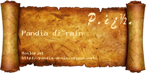 Pandia Ármin névjegykártya